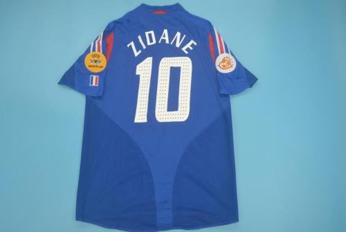 with Patch Retro Jersey 2004 France 10 ZIDANE Home Soccer Jersey