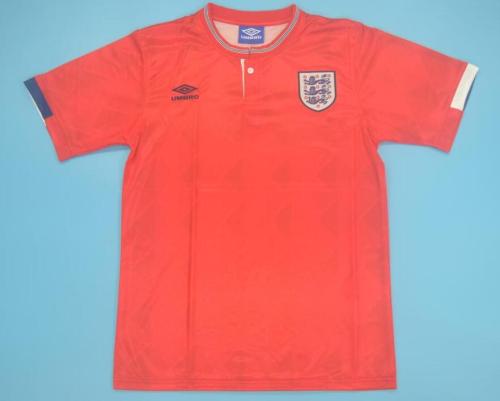 Retro Jersey 1989 England Away Red Soccer Jersey Vintage Football Shirt