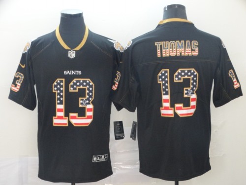 New Orleans Saints 13 THOMAS Black USA Flash Fashion Limited Jersey