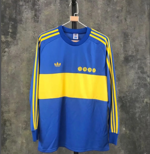 Long Sleeve Retro Jersey 1981 Boca Juniors Home Soccer Jersey Vintage Football Shirt