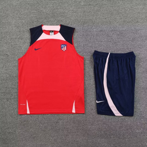 Adult Uniform 2023-2024 Atletico Madrid Orange Soccer Training Vest and Shorts