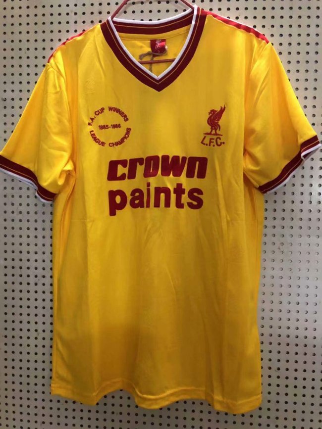 Retro Jersey Liverpool 1986 Yellow Soccer Jersey