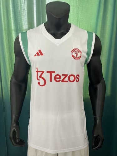2023-2024 Manchester United White Soccer Vest