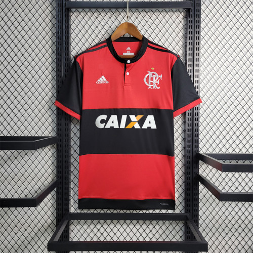 with Sponor Logo Retro Camisetas de Futbol 2017-2018 Flamengo Home Soccer Jersey