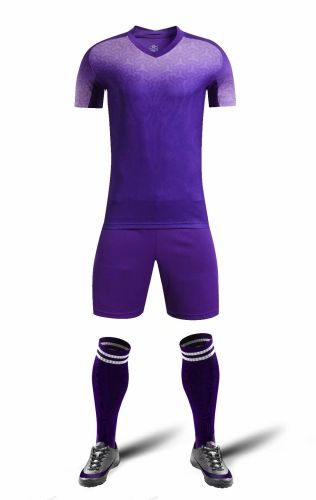 YL9201 Purple Blank Soccer Training Suit Adult Uniform Youth Kids Set Jersey and Shorts