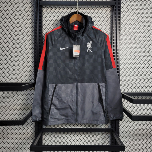 2023-2024 Liverpool Black Soccer Windbreaker Jacket