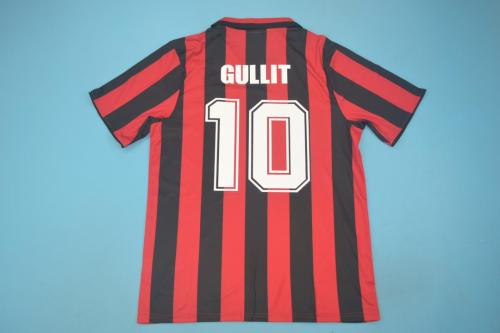 Retro Jersey 1988-1989 AC Milan GULLIT 10 Home Soccer Jersey