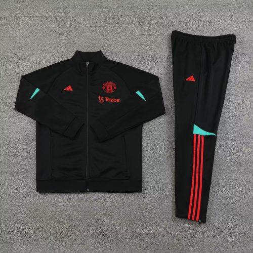 2023-2024 Manchester United Black Soccer Training Jacket and Pants