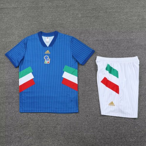 Adult Uniform 2023-2024 Italy Blue Icons Soccer Jersey Shorts