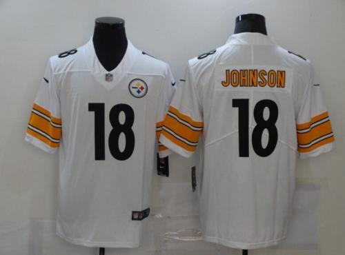 Steelers 18 Diontae Johnson White Vapor Untouchable Limited Jersey