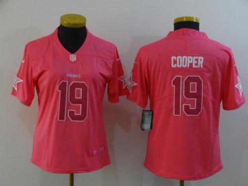 Women Dallas Cowboys 19 COOPER Fashion Pink NFL Jersey
