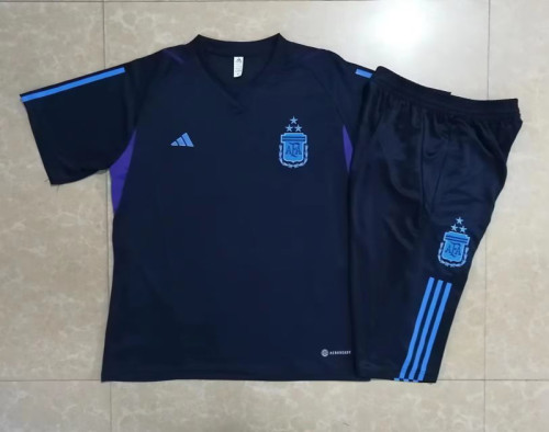 Adult Uniform 2023-2024 Argentina Royal Blue Soccer Training Jersey and 3/4 Pants