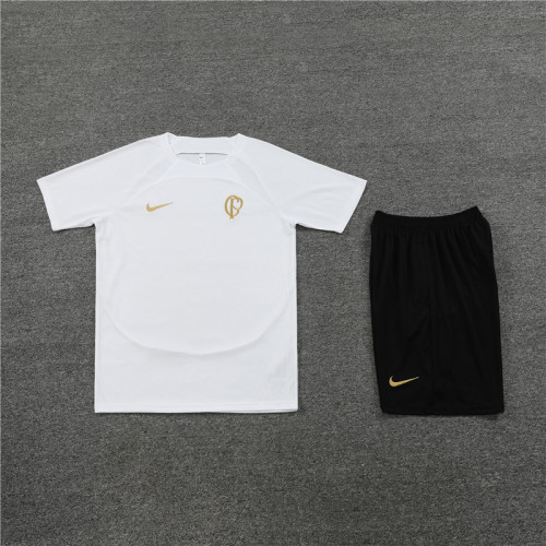 Adult Uniform 2023-2024 Corinthians White Soccer Training Jersey and Shorts