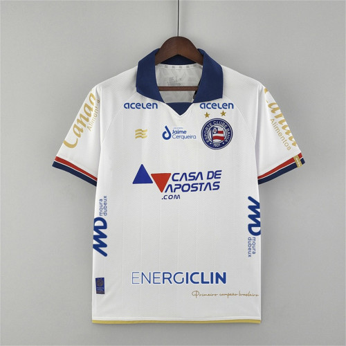with All Sponor Logos Fans Version 2022-2023 Esporte Clube Bahia Home Soccer Jersey