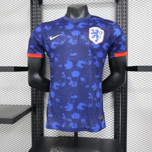 Holland Shirt Player Version 2023-2024 Netherlands Away Blue Soccer Jersey