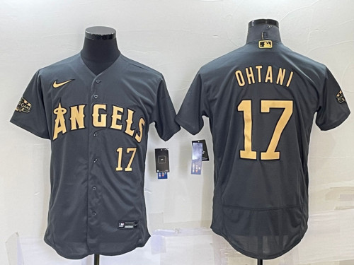 Angels 17 Shohei Ohtani Charcoal 2022 MLB All-Star Flexbase Jerseys