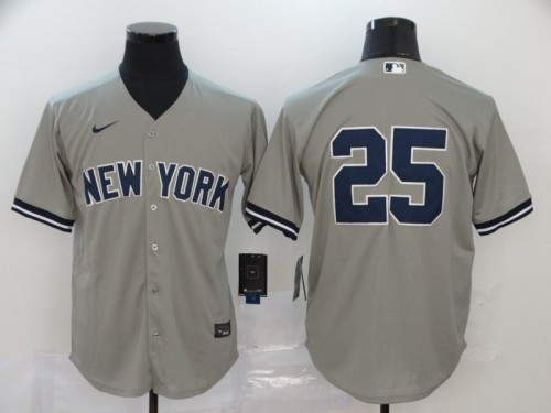 New York Yankees 25 Grey 2020 Cool Base Jersey