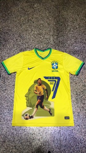 2022 Brazil Yellow PELE Version  Soccer Jersey