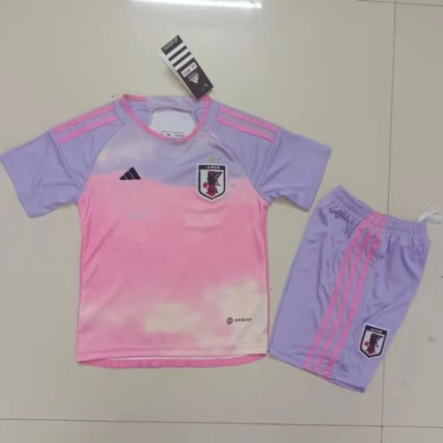 Youth Uniform Kids Kit 2023-2024 Japan Pink Soccer Jersey Shorts