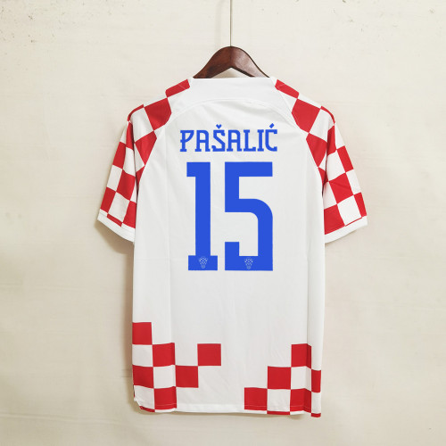 Fans Version 2022 World Cup Croatia PASALIC 15 Home Soccer Jersey