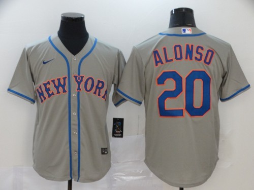 New York Mets 20 ALONSO Grey 2020 Cool Base Jersey