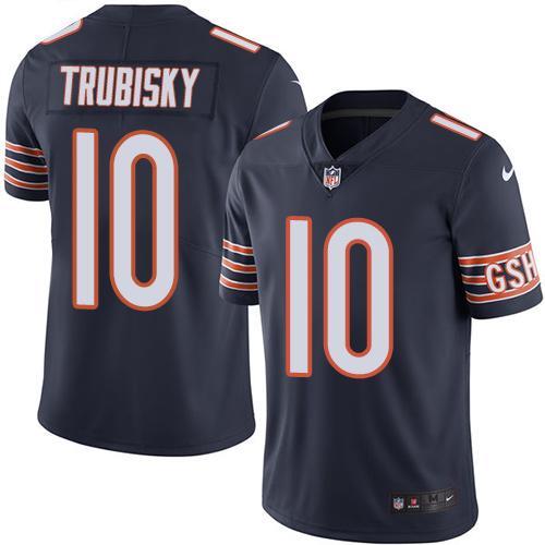 Chicago Bears #10 Trubisky Navy NFL Legend Jersey