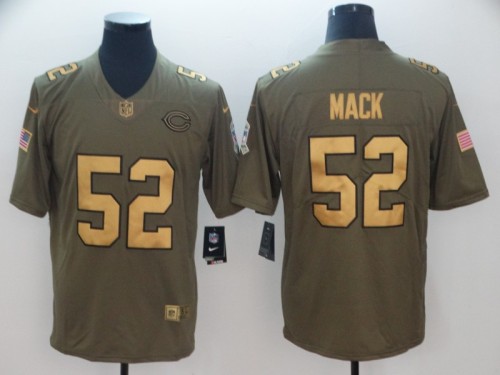 Chicago Bears #52 MACK Olive with Camouflage Letters NFL Salute to Service Jersey