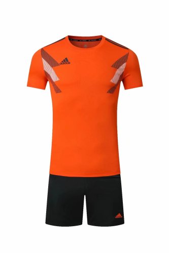 #605 Orange Soccer Training Uniform Blank Jersey and Shorts