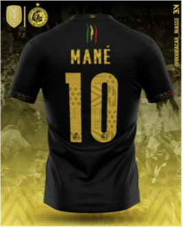 with Front Patch Fans Version 2022-2023 Senegal MANE 10 Black Soccer Jersey