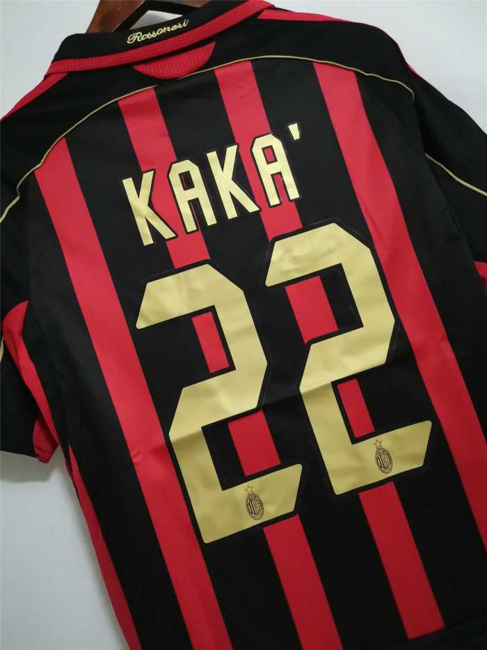 with UCL Patch Retro Jersey 2006-2007 Ac Milan #22 KAKA Home Soccer Jersey