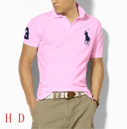 8820 Pink Ralph Polo with Dark Blue Big Logo