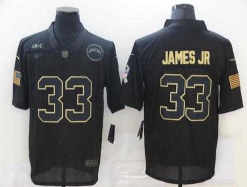 Los Angeles Chargers 33 JAMES JR Black 2020 Salute To Service Limited Jersey
