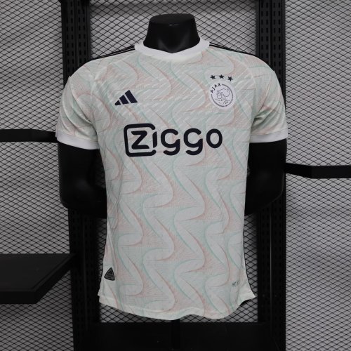 Player Version 2023-2024 Ajax Away White Soccer Jersey