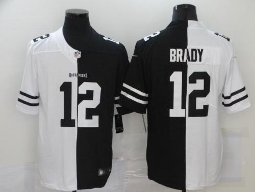 Tampa Bay Buccaneers 12 BRADY Black And White Split Vapor Untouchable Limited Jersey