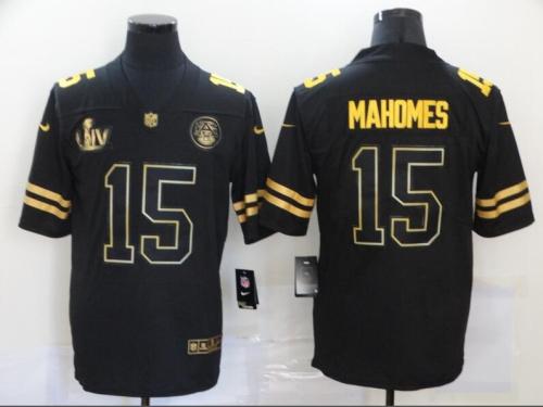 Chiefs 15 Patrick Mahomes Black Gold 2020 Super Bowl LIV Vapor Untouchable Limited Jersey