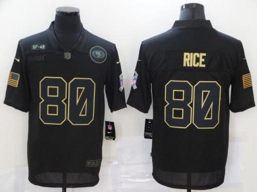 49ers 80 Jerry Rice Black 2020 Salute To Service Limited Jersey