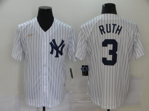 New York Yankees 3 RUTH White Retro Cool Base Jersey