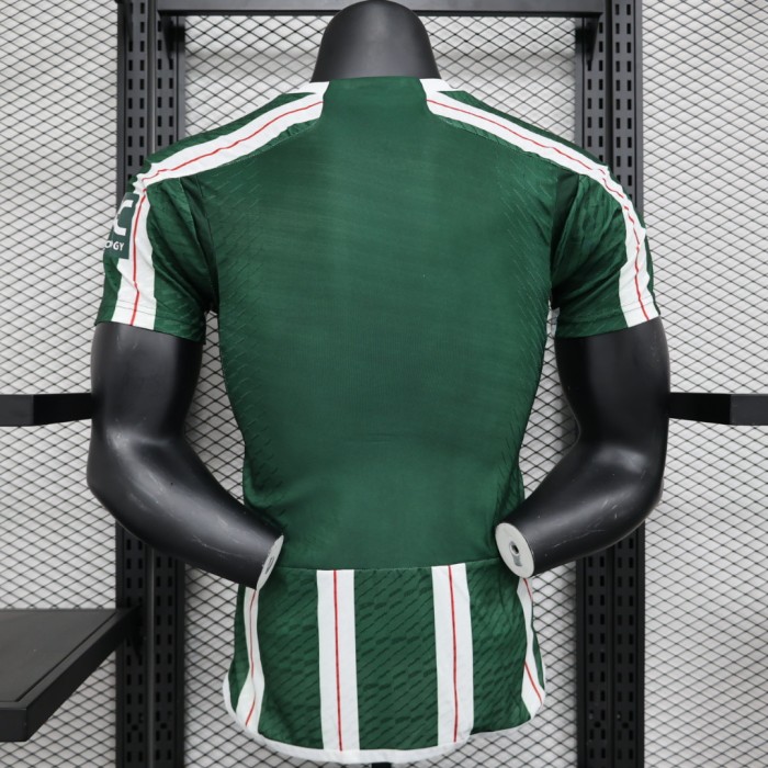 Man United Shirt Player Version 2023-2024 Manchester United Away Green Soccer Jersey
