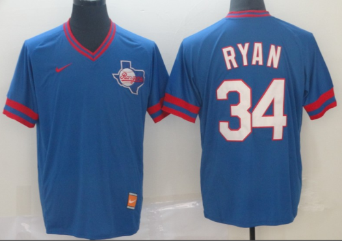 2019 Texas Rangers # 34 RYAN Blue  MLB Jersey