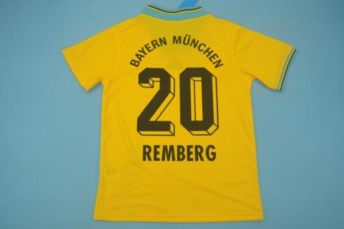 Retro Jersey 1993-1995 Bayern Munich REMBERG 20 Away Yellow Soccer Jersey