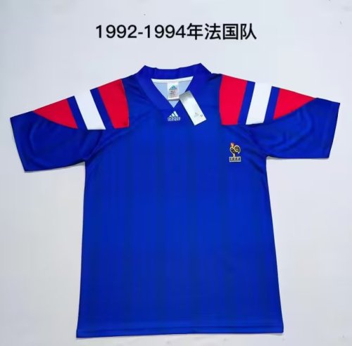 Retro Maillot 1992-1994 France Vintage Home Soccer Jersey