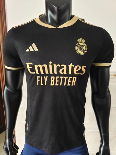 Player Version 2023-2024 Real Madrid Special Black/Yellow Soccer Jersey