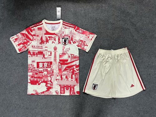 Adult Uniform 2023-2024 Japan Red/White Soccer Jersey Shorts