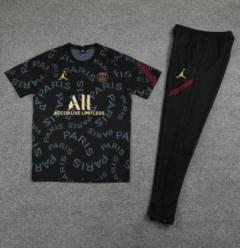 DC02 Jordan PSG Black Soccer Jersey and Long Pants