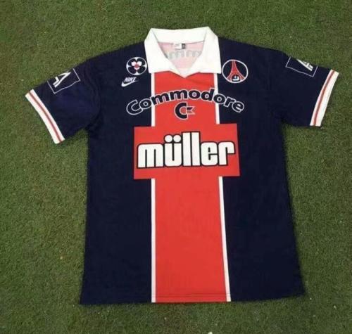 Retro Jersey 1991-1992 PSG Home Blue/Red Soccer Jersey