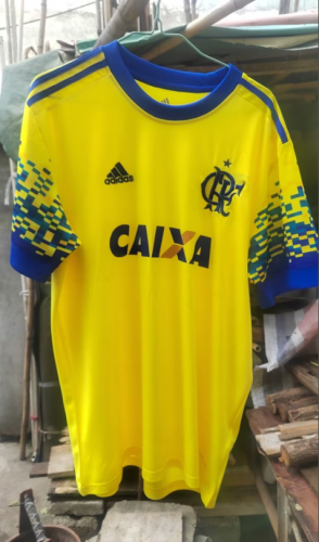 Retro Shirt 2017-2018 Flamengo 3rd Away Yellow Soccer Jersey