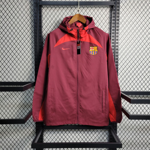 2023-2024 Barcelona Red Soccer Windbreaker Jacket