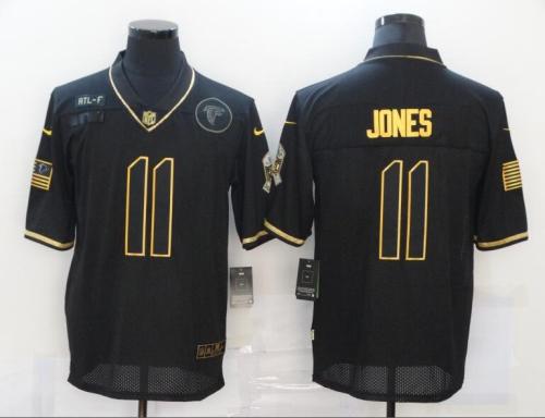 Falcons 11 Julio Jones Black Gold 2020 Salute To Service Limited Jersey
