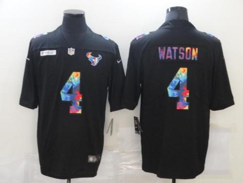 Houston Texans 4 WATSON Black Vapor Untouchable Rainbow Limited Jersey