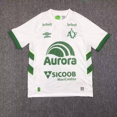with All Sponor Logos Fans Version 2023-2024 Chapecoense Away White Soccer Jersey